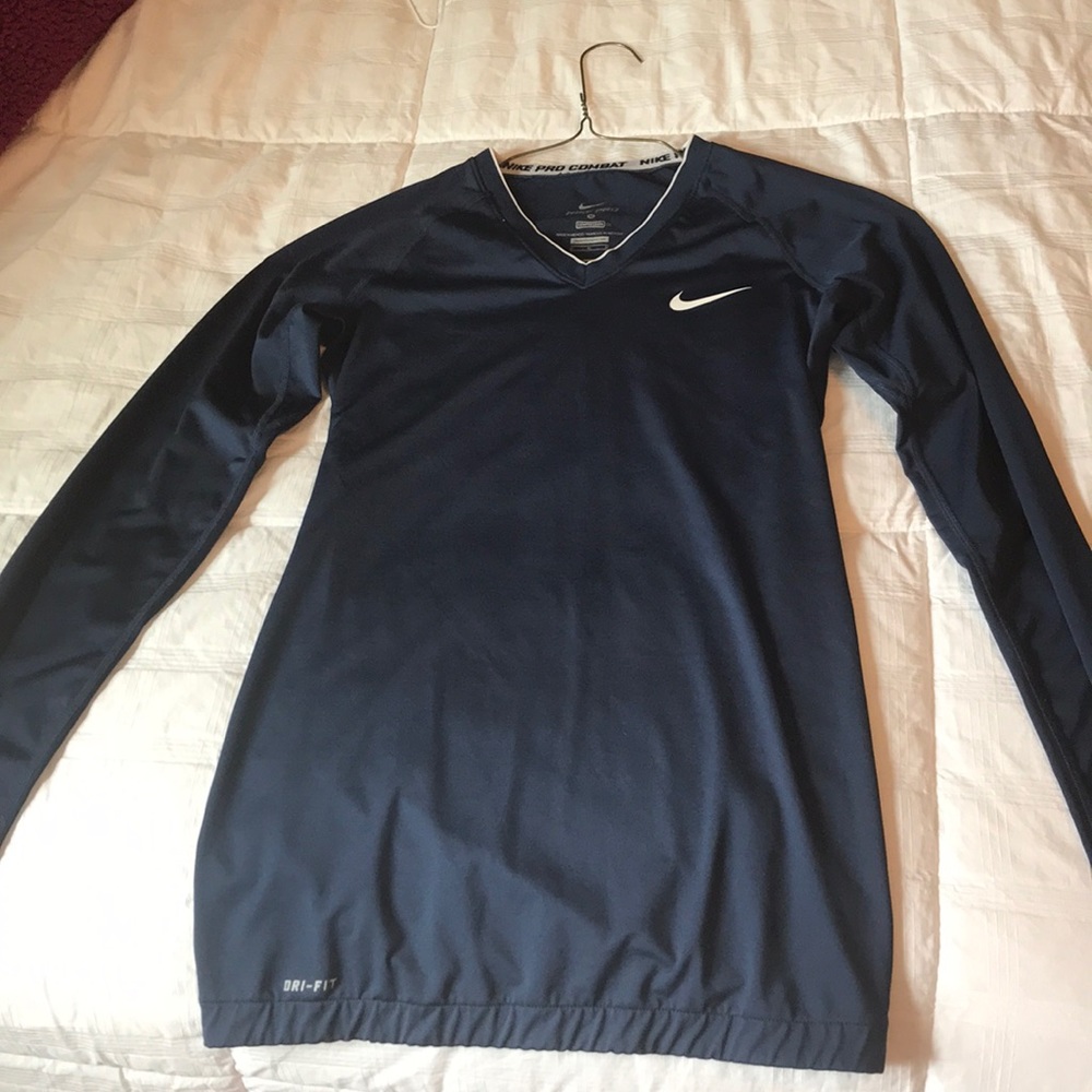 Long sleeve Nike Pro compression top.